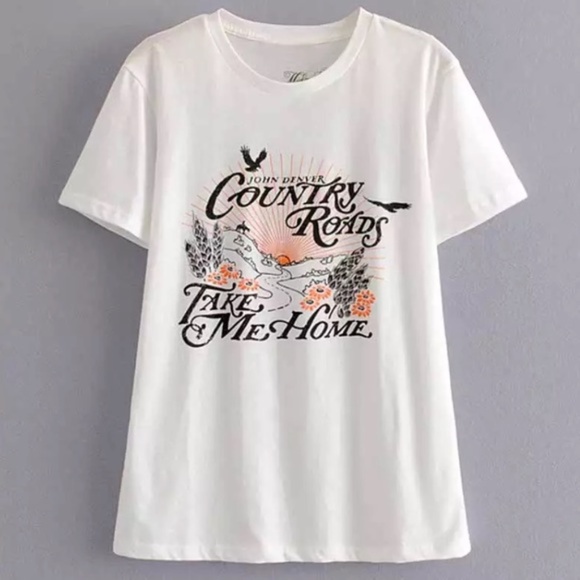 White John Denver Country Roads Relaxed Tee - Picture 3 of 5